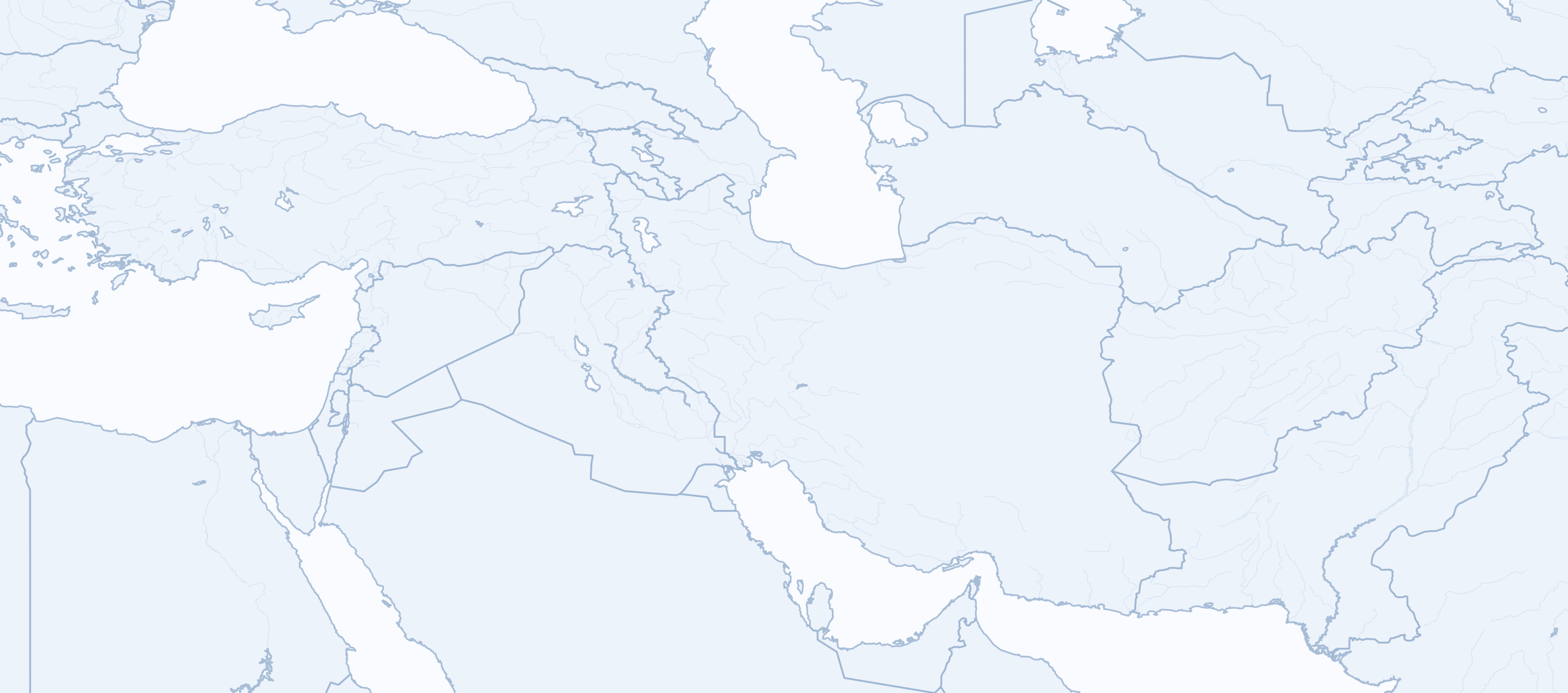 نقشه ایران، افغانستان، عراق و ترکیه