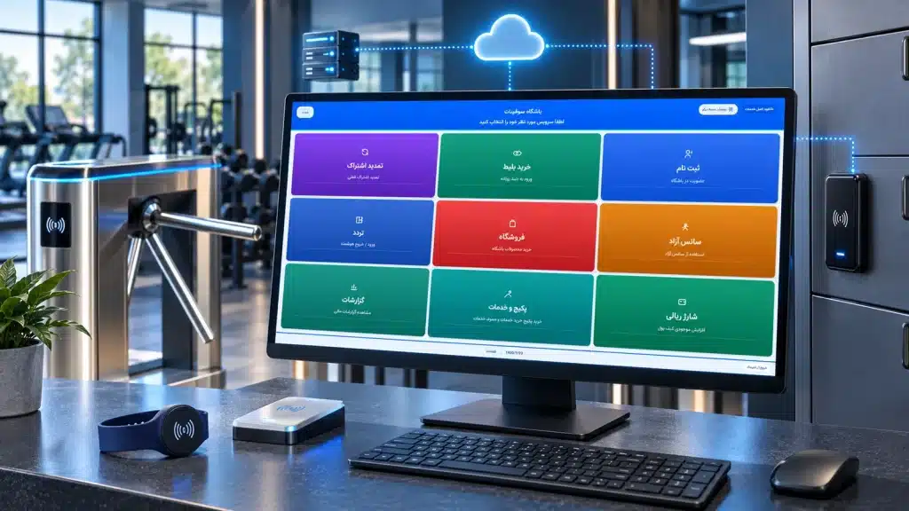 مقایسه نرم‌افزار باشگاهی تحت وب و نصبی با داشبورد نفیس، گیت، دستبند RFID و قفل هوشمند کمد
